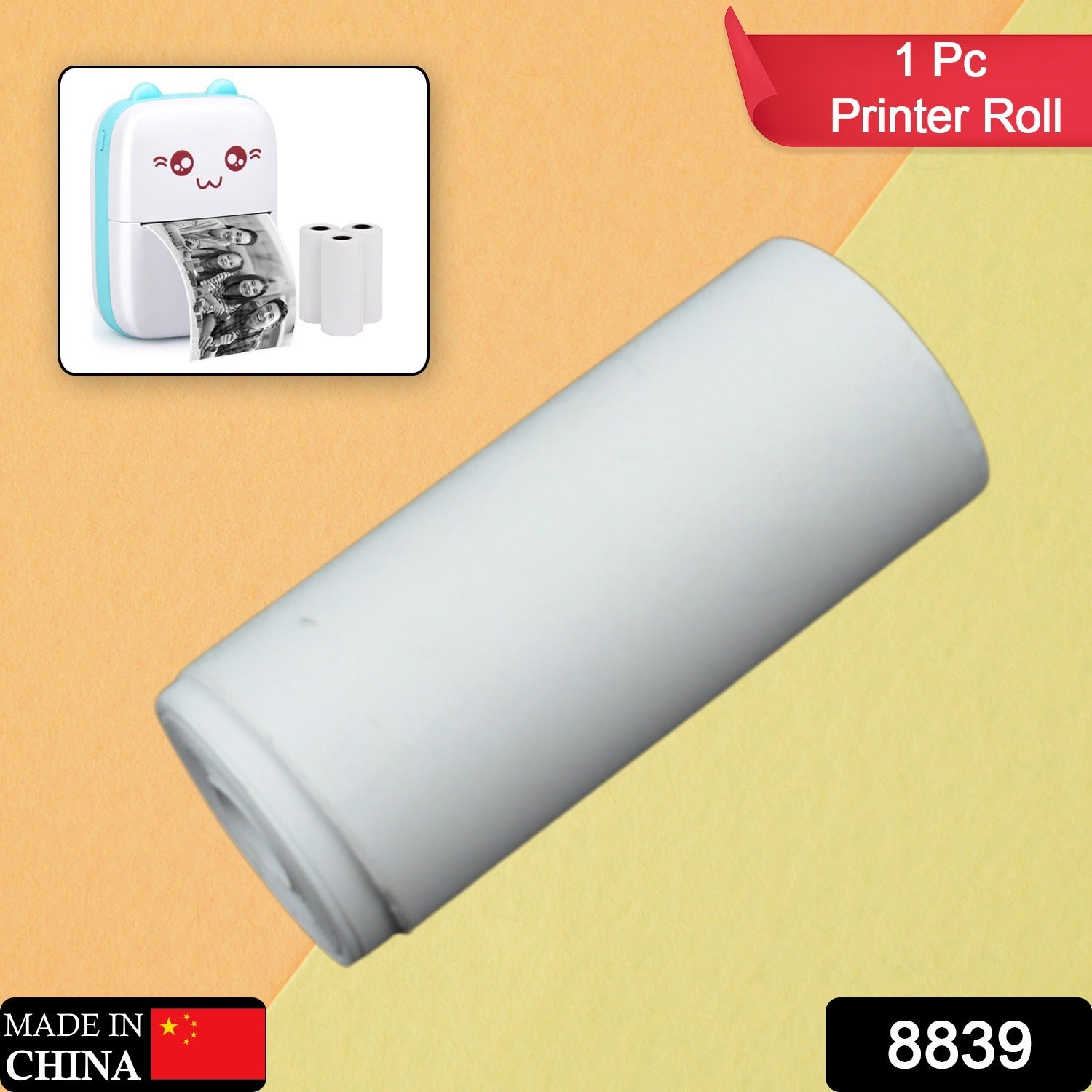 8839 Small Thermal Printer Paper, Printing Paper Roll Aging Resistant Fast Color Rendering Portable Clear Printing for Travel (1 Pc / Printing Paper Roll ) 8839 Small Thermal Printer Paper, Printing Paper Roll Aging Resistant Fast Color Rendering Portable Clear Printing for Travel (1 Pc / Printing Paper Roll )